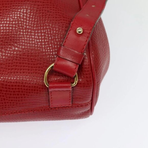 Christian Dior Backpack Leather Red Gold Auth - Picture 3 of 16